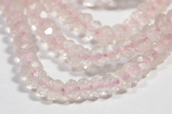 3mm Rose Quartz  Faceted Rondelle Beads Crystal Pink  Natural Gemstone Beads Jewelry Making Supplies