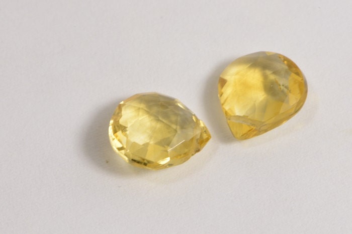 Faceted Citrine Briolette Beads: Natural Gemstone Jewelry Supplies