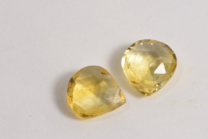 Faceted Citrine Briolette Beads: Natural Gemstone Jewelry Supplies