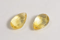 Faceted Citrine Briolette Beads: Natural Yellow Gemstone, Jewelry Making (2 beads)