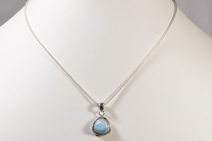 Larimar Pendant Sterling Silver Jewelry Natural LarimarJewelry Handmade Turquoise jewelry