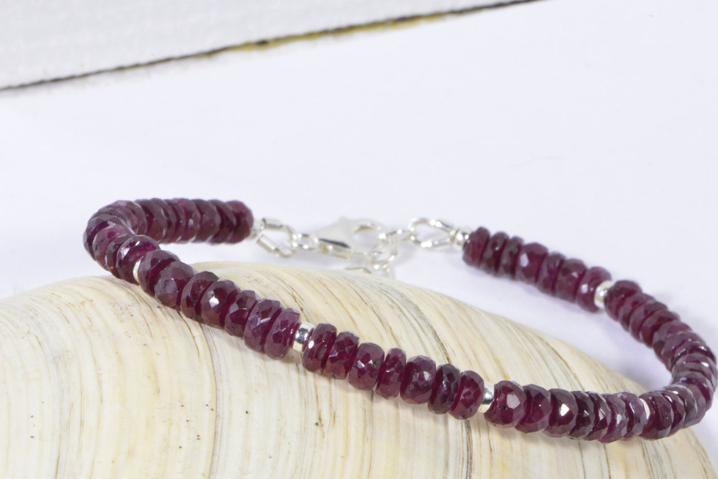 Ruby Beaded Bracelet: 14K Gold Filled, Handmade Gemstone Jewelry