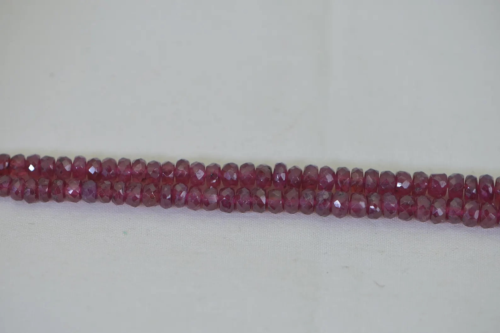 Genuine Ruby Faceted Rondelles Natural Gemstone Bead Supply Graduated. Full Strand 18 inches,