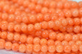 Orange Coral Beads: 4mm Round Gemstone Jewelry Making Supplies